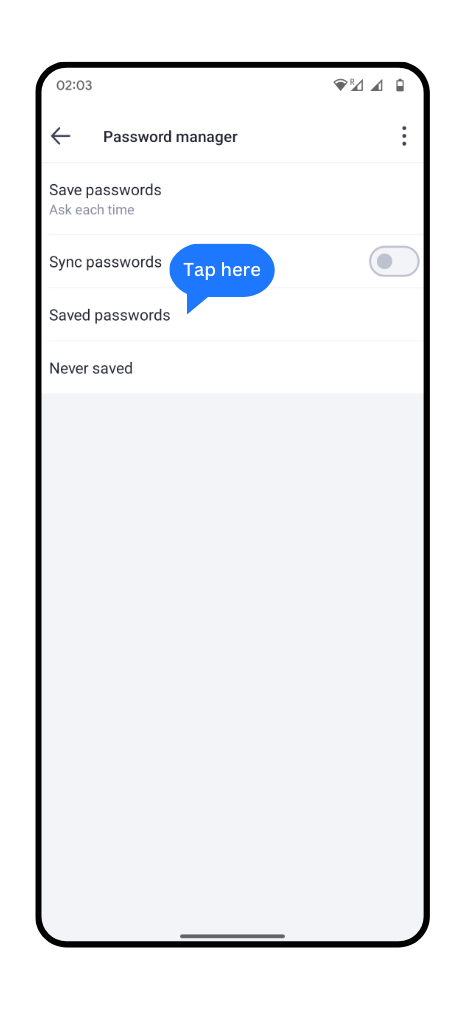Password manager section in Aloha Browser